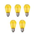 Deco bulb 5-pack, E27 12V gul